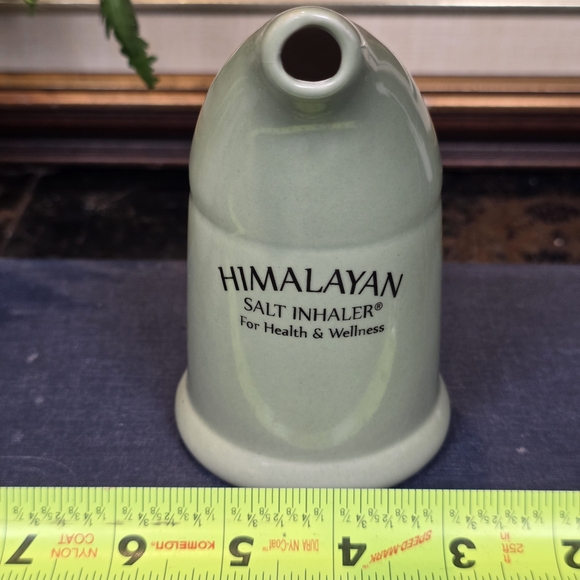 Himalayan Ceramic Salt Inhaler Pipe Sage Green 4.5" Natural Wellness Halotherapy - Picture 8 of 8